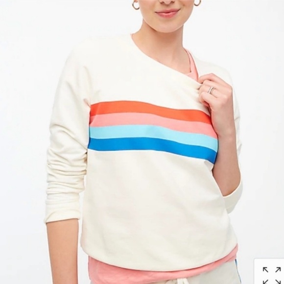 NWOT J. CREW FACTORY Retro Striped Beachy Crewneck Sweater and Shorts Set - Picture 3 of 15